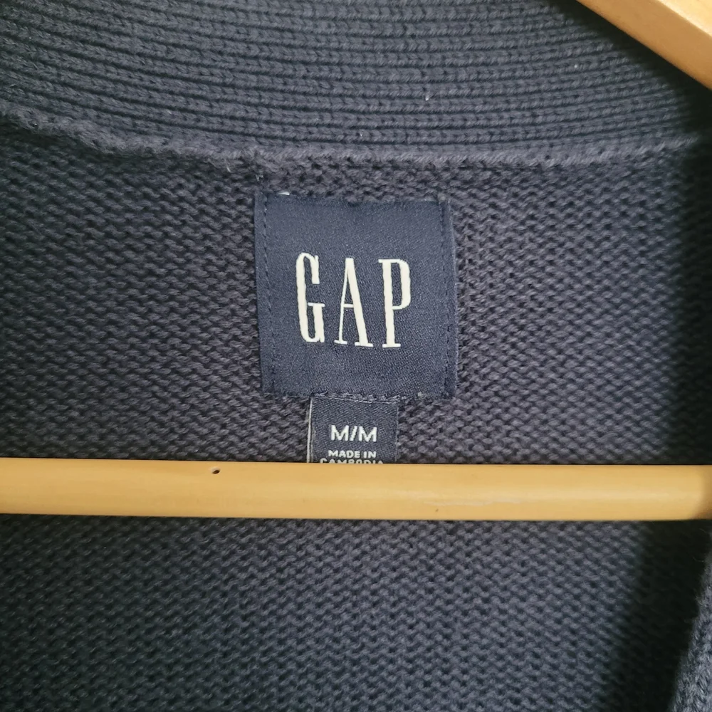 GAP Women's Navy Blue Knit Sweater Cardigan 100% Cotton Size M - Picture 6 of 10